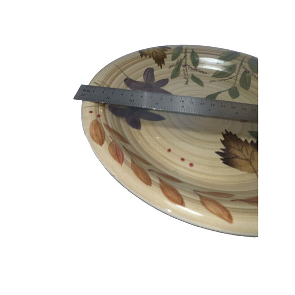 ALCO Fall Harvest Floral Leaf Plate Decorative Serving Dish Autumn Decor - Picture 5 of 6